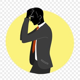 Pain Headache Standing Businessman Cartoon Icon