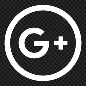 Outline White Circle Google Plus Icon