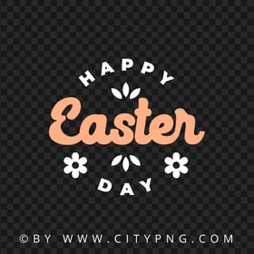 Orange Happy Easter Lettering HD Transparent PNG