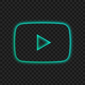 HD Light Blue Neon Aesthetic Youtube YT Play Icon PNG