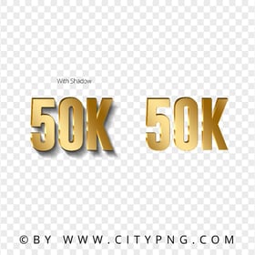 50K Gold Number HD PNG