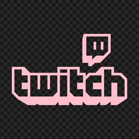 HD Light Pink Twitch Outline Logo Transparent Background PNG