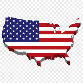 HD United States 3D Flag Map PNG