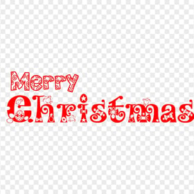 Download Red Merry Christmas Text Illustration PNG