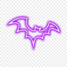 HD Purple Halloween Neon Bat Transparent Background