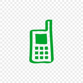 HD Green Hand Draw Old Cell Phone Icon PNG