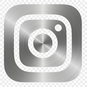 HD Silver Gray Metal Glare Square Instagram Logo Icon PNG