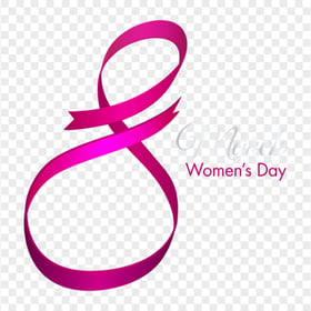 8 March Pink Ribbon Effect Women'S Day