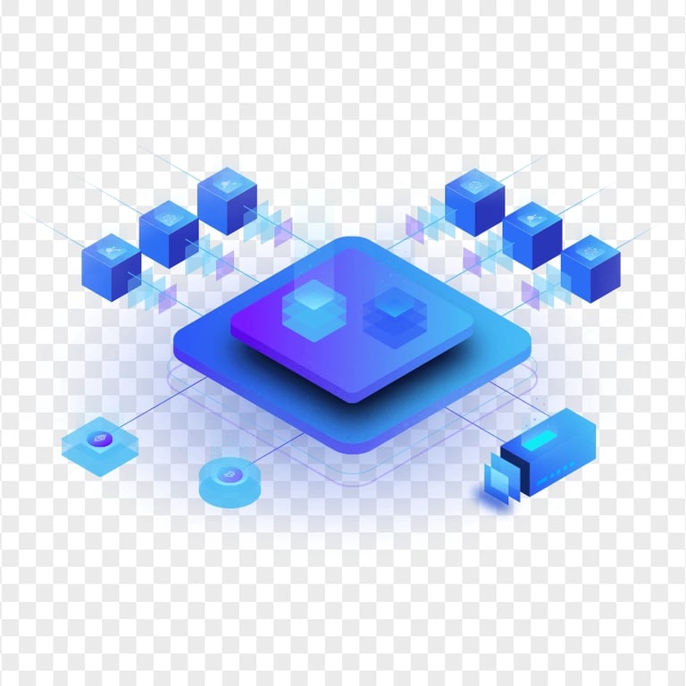 HD Isometric Blockchain PNG