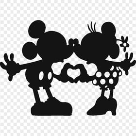 Minnie Mouse Mickey Mouse Kissing Silhouette