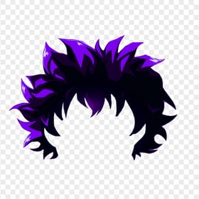 HD Purple Anime Boy Hair Transparent PNG