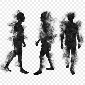 HD Black Silhouette Shadow Of Men With Smoke Effect PNG