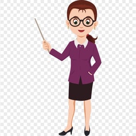 Illustration Cartoon School Female Teacher PNG