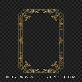 Floral Gold Vertical Frame HD PNG