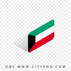 Kuwait Isometric 3D Flag Icon HD PNG