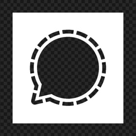 White Signal Messenger Square Outline App Logo Icon PNG