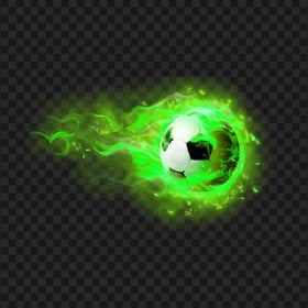 Football Soccer Ball With Green Smoke Effect