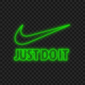 HD Nike Just Do It Neon Green Outline With Tick Logo PNG