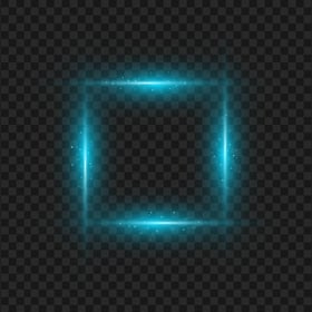 HD Blue Glowing Square Frame Transparent PNG