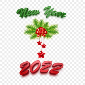 Red & Green New Year 2022 Illustration FREE PNG