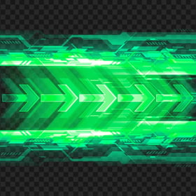 Science Technology Green Light Arrows Effect PNG