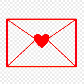 Love Letter Red Outline Icon