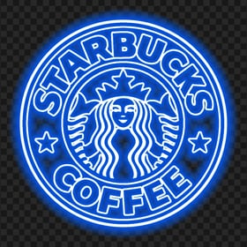 HD Starbucks Blue Neon Circle Woman Logo PNG