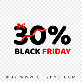 Black Friday 30 Percent Discount Logo Sign HD PNG