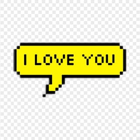 HD I Love You Yellow Bubble Text Message PNG