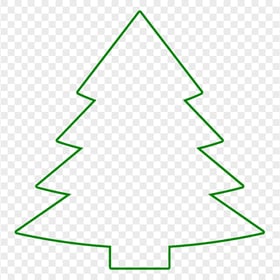 HD Green Outline Christmas Tree Clipart PNG