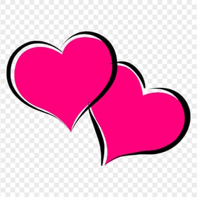 Two Pink Clipart Hearts Love Romance PNG