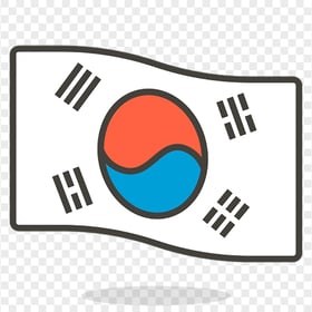 South Korea Wavy Vector Flag Icon
