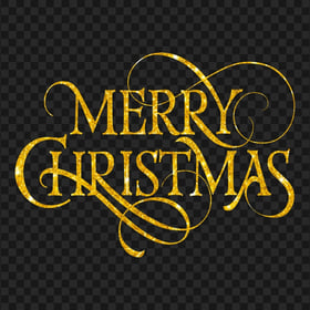 HD Gold Glitter Merry Christmas Text PNG