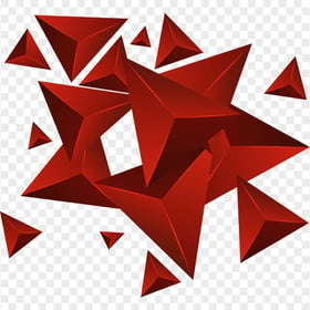 Download Red Graphic 3D Triangles Abstract PNG