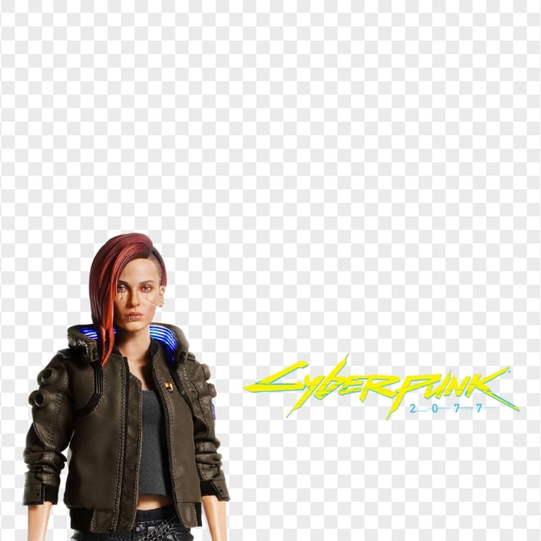 HD Cyberpunk 2077 Game V Female Character With Logo PNG