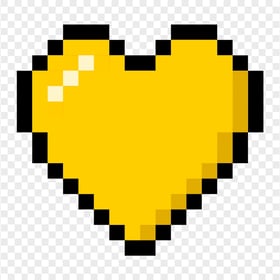 Pixel Art Yellow Heart Icon FREE PNG