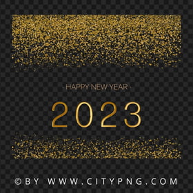 Happy New Year 2023 Gold Glitter Background HD PNG