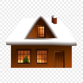 HD Cartoon Illustration Snowy House PNG