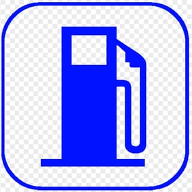 Transparent HD Dark Blue Petrol Pump Square Icon