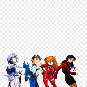 HD Rei Ayanami, Katsuragi Misato, Asuka Langley & Shinji Ikari PNG