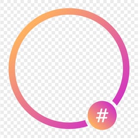 Round Hashtag Instagram Frame Circle Icon