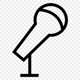 Mic Microphone Stand Black Outline Icon HD PNG