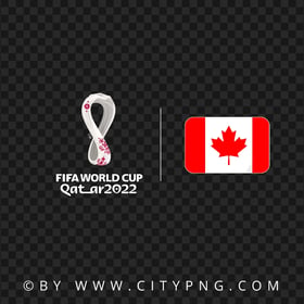 Canada Flag With Fifa Qatar 2022 World Cup Logo PNG