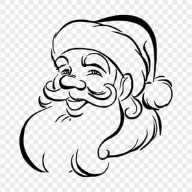 HD Santa Face Black Silhouette Transparent PNG