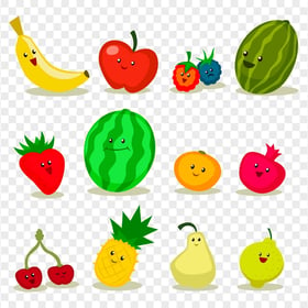 HD Cartoon Fruits Characters PNG