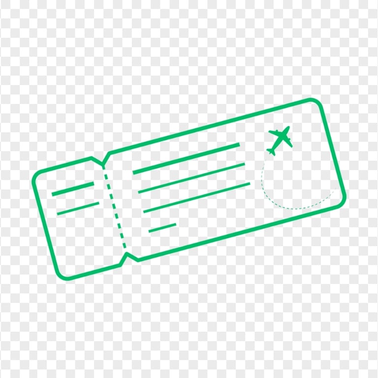Airline Outline Green Ticket Icon Logo PNG | Citypng