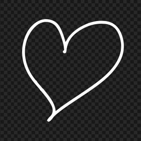 HD White Line Heart Hand Drawn PNG