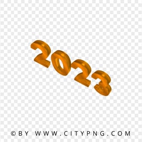 2023 Orange 3D Text Logo Numbers Image PNG