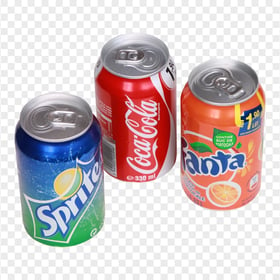 HD Coca Cola, Sprite And Orange Fanta Cans PNG