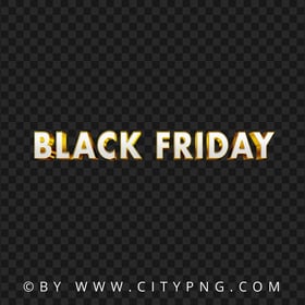 Black Friday Golden Logo Text HD PNG